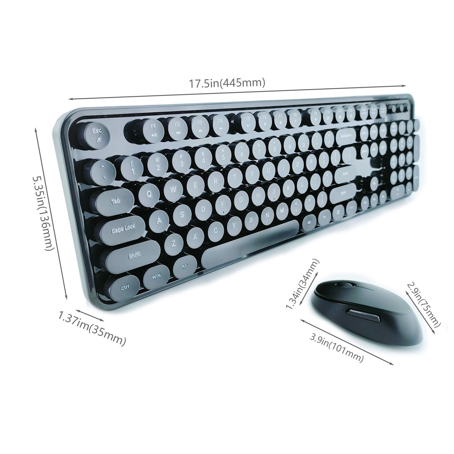 Amazon.com: STIVIC Wireless Keyboard and Mouse Combo, Retro