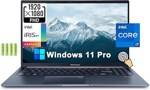 ASUS Vivobook 15 15.6" FHD - Laptop empresarial con pantalla táctil Windows 11 Pro, Intel 10-Core i7-1255U de 12 generación, 40 GB de RAM, 1 TB PCIe