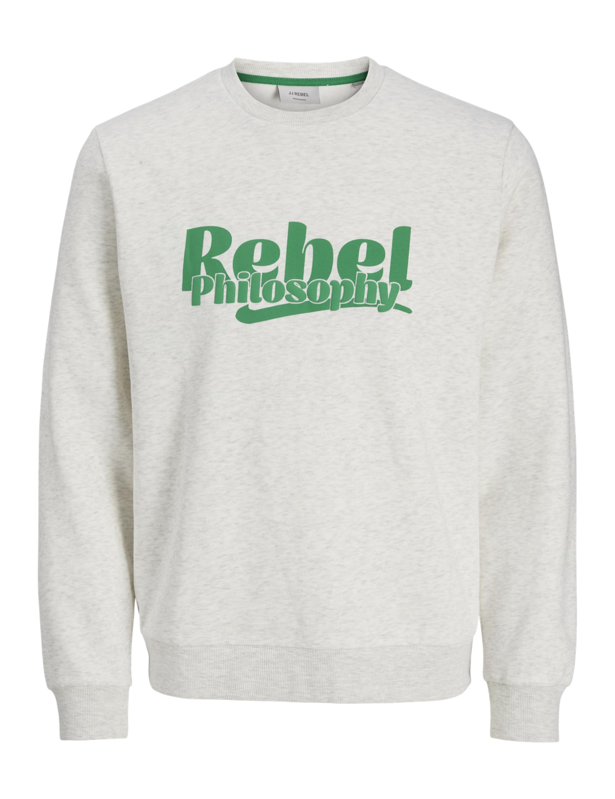 JJ rebel Jrebrakim Sweat Crew Neck, White melange, S