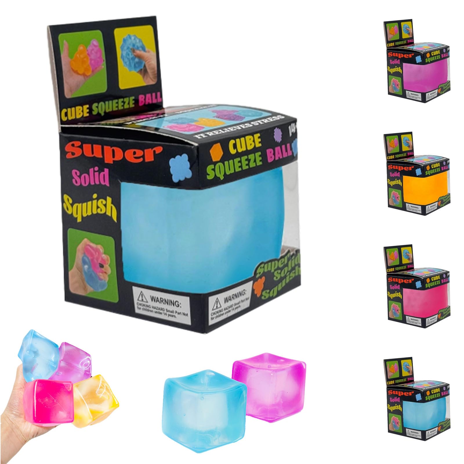 Nee doh Nice Cube Squishy Stress Ball - Doh Ice Cube Fidget Stress Ball,Ice Squishy Stress Moldable Slow Rise Relaxing Sensory Fidget Stress, Squeeze Dough Ball for Anxiety Relief (1#Blue)