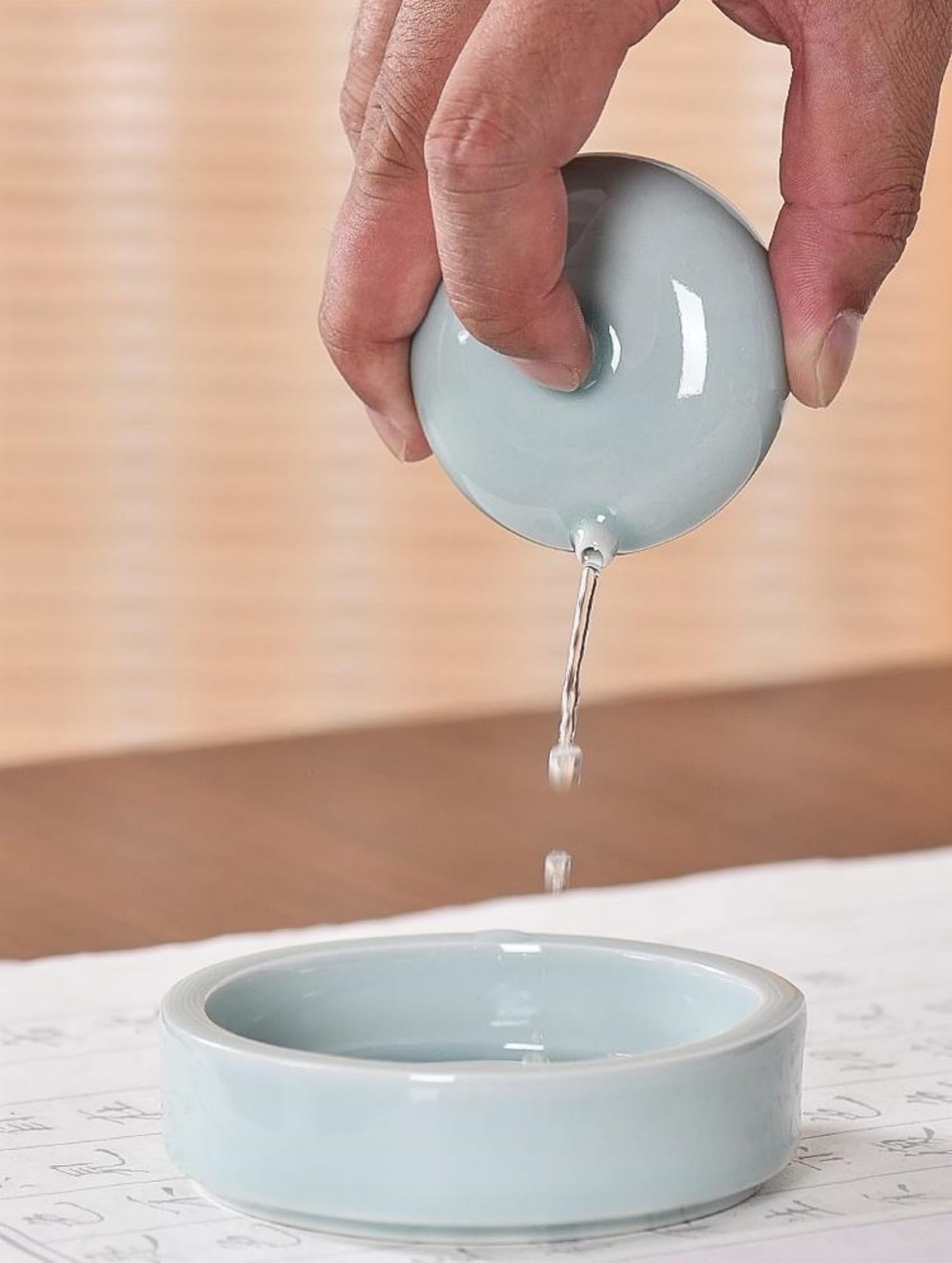 Amazon.co.jp: Penaecoro 書道 水差し 水滴 水注 陶磁器 丸型 硯滴