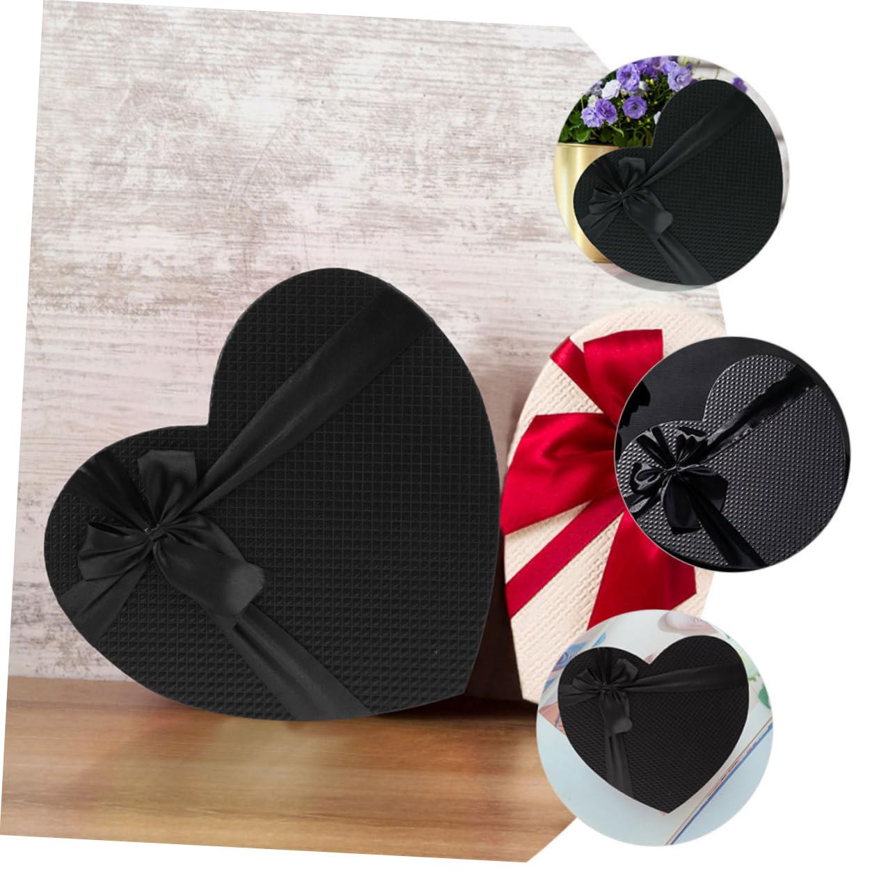 Alipis 2stücke Herzform Geschenkverpackung Für Valentinstag Schwarze Pappschachtel Präsentation Von Süßigkeiten Blumen Und Kleinen Geschenken Für Besondere Anlässe