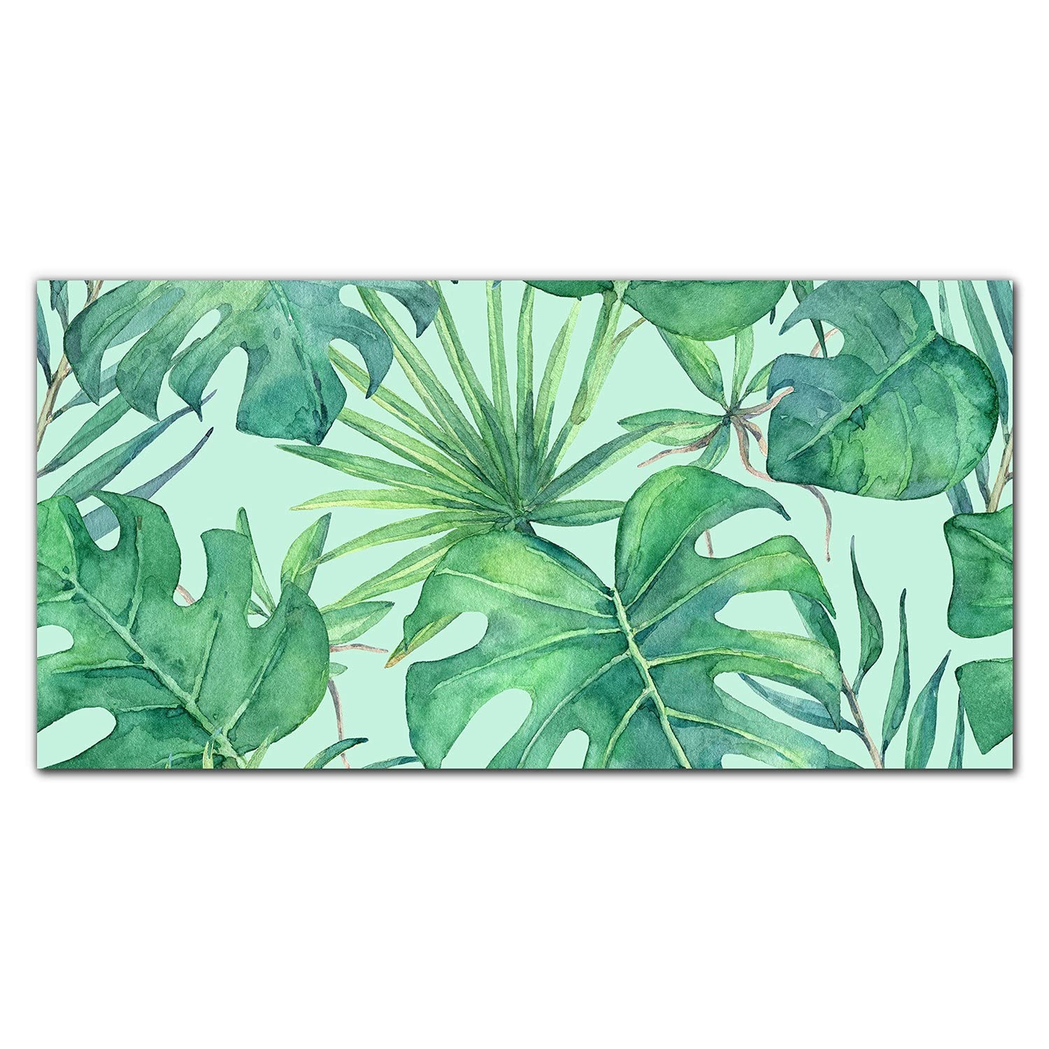 Feuilles décoratives sur crédence de cuisine en verre trempé pour sublimer votre intérieur