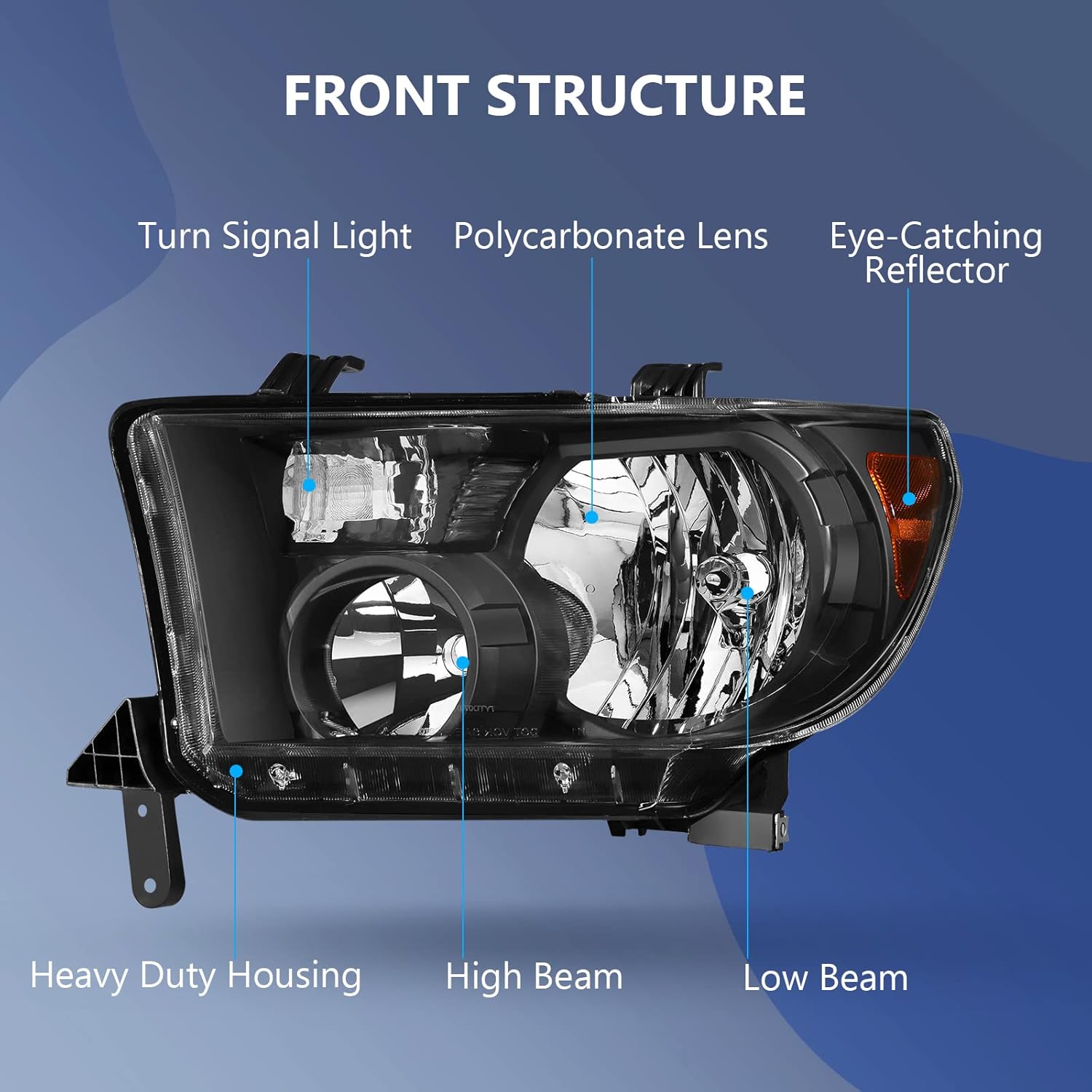 ECCPP Headlight Assembly For Sequoia 2008-2017 For Tundra 2007-2013 Driver and Passenger Side Headlamps