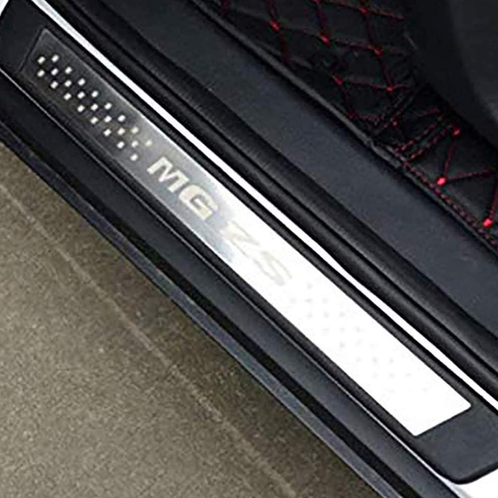 4 Pezzi Battitacco in Acciaio Inossidabile per Auto Sticker per MG ZS 2016-2020, Esterno Battitacco Protezione Plates Anti-Graffio Scuff Adesivi Decorativi Accessori