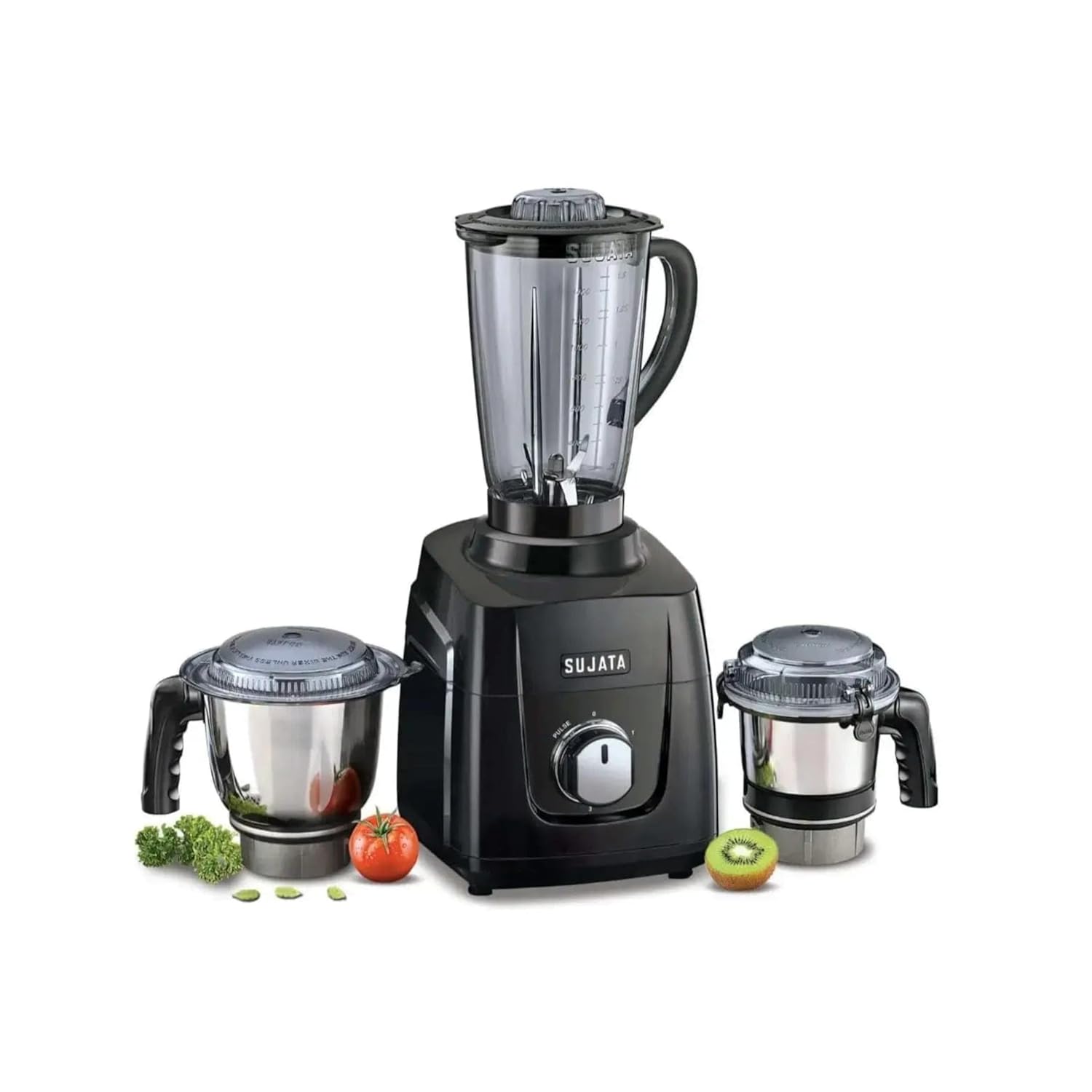 Sujata MG 01 The New Generation Mixer Grinder (3 Jars) ABS, Black, 1000 Watts