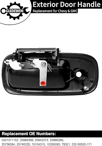 Miniatura 3 de Manija de puerta exterior, compatible con Chevy Express 1996-2009, GMC Savana 1500 2500 3500 4500 Van, lado del pasajero delantero derecho con