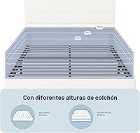 Vista 7 de Allewie Base de cama de plataforma tamaño Queen con cabecera tapizada de terciopelo y soporte de listones de madera, base de colchón completa,