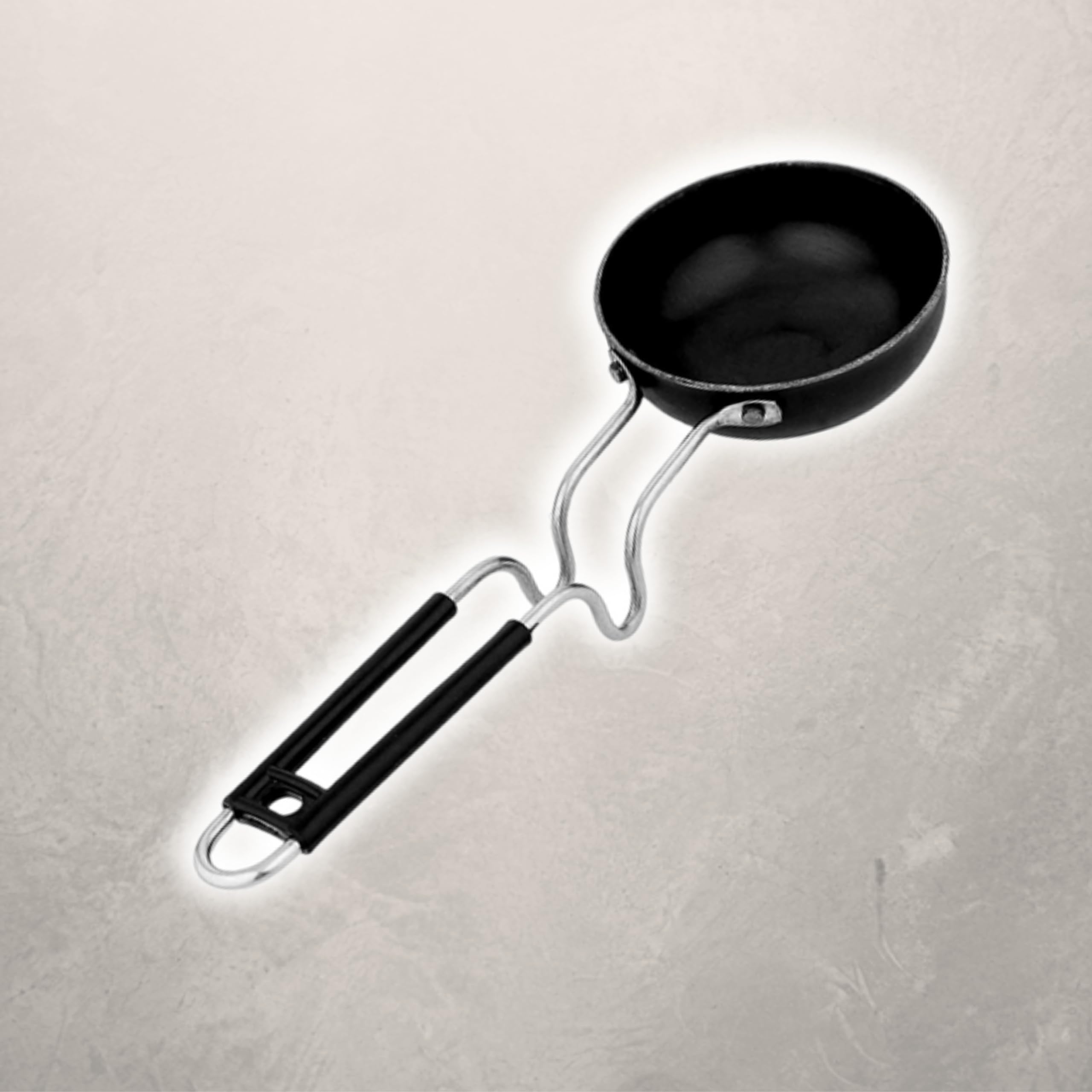 Heavy Pre-Seasoned Pure Iron Tadka Pan - Rivet Handles, Sturdy Build Gas Stove