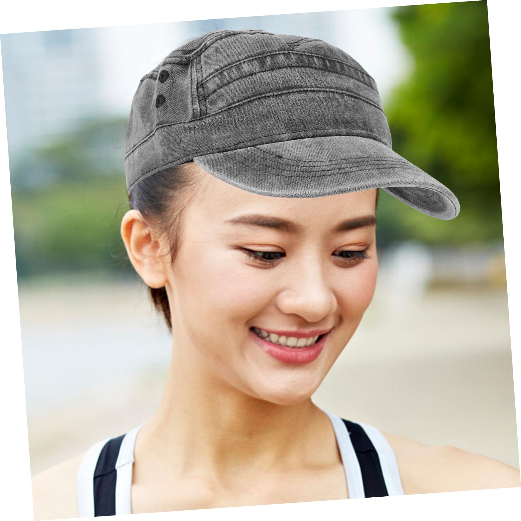 Kisangel Sombrero de Béisbol Unisex de Algodón Lavable con Protección Solar Gorro Transpirable Playa Camping y Actividades Negro