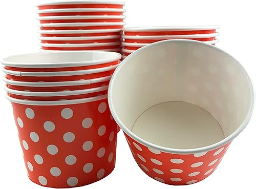 Miniatura 4 de MMvolesy Copas de helado de papel verde de 16 onzas, tazas de postre desechables de papel a lunares, cuencos de helado para alimentos fríos o