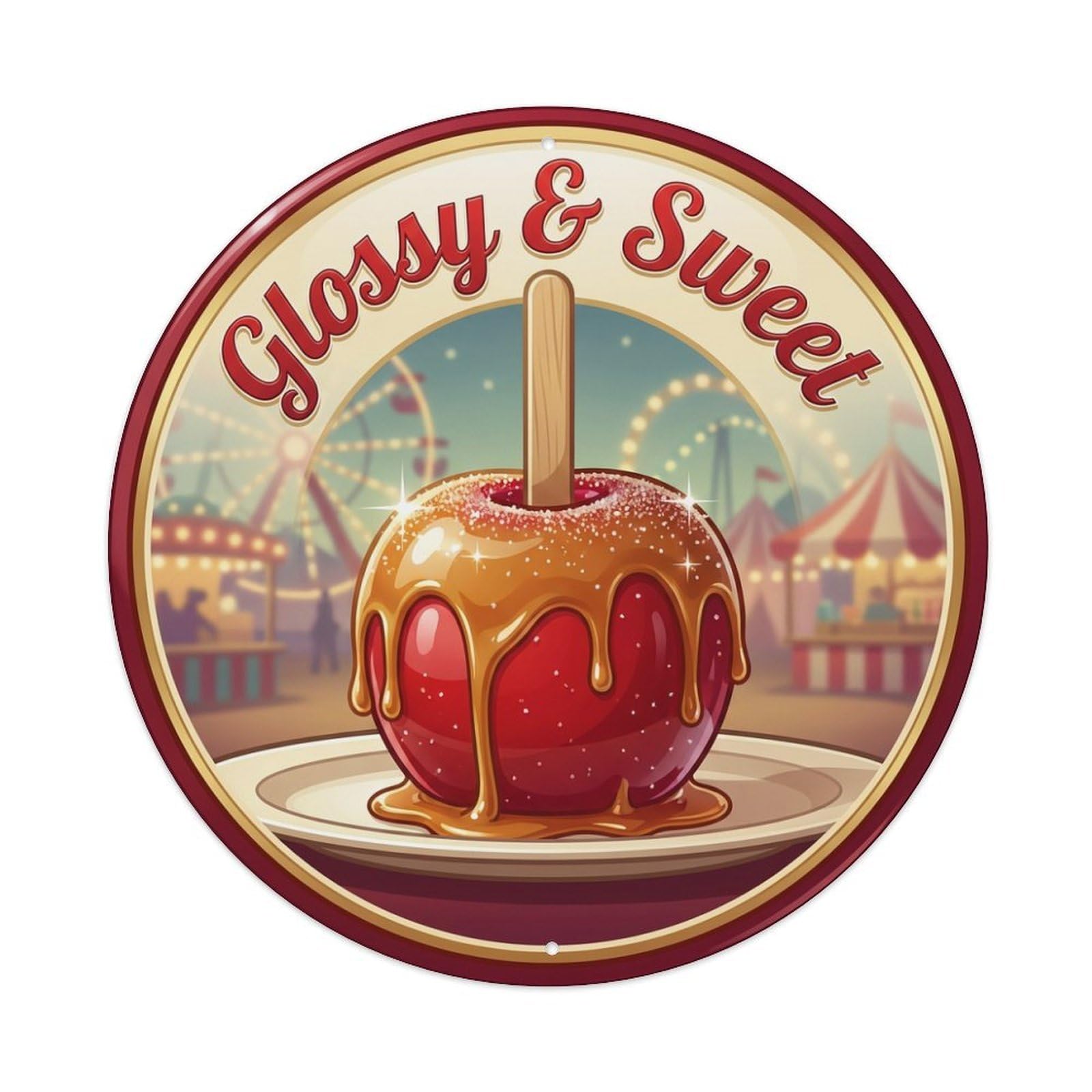 Metal Tin Sign Candy Apple Gourmet Food