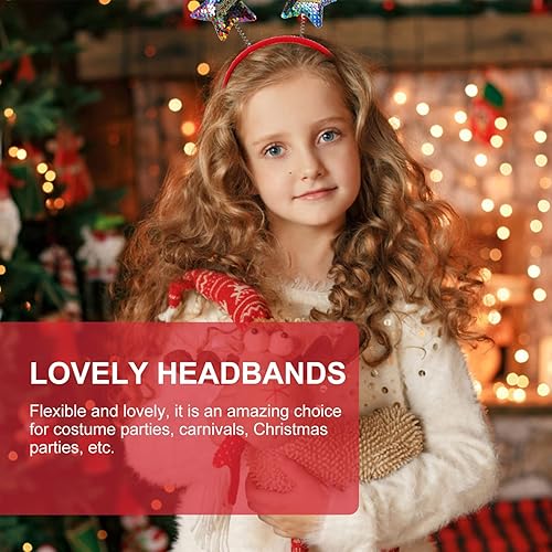 Miniatura 6 de Lurrose 4 diademas de Navidad para el cabello, aro de Papá Noel, árbol de Navidad, diadema de Bopper, disfraz de fiesta de Navidad para niñas y