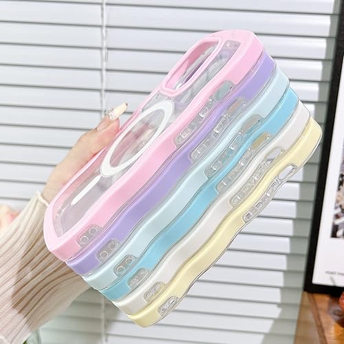 Miniatura 7 de Magsafe - Funda compatible con iPhone 15 Pro, funda para teléfono con ondas, bonita ondulación de agua, colores caramelo, marco a prueba de golpes