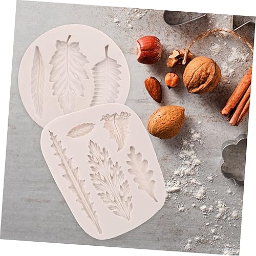 Miniatura 8 de ABOOFAN 8 moldes de hojas para chocolate de jabón, moldes de fondant de hojas de arce, adornos de magdalenas, molde de silicona para hornear, molde