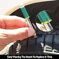 Vista 5 de GODESON 88702 - Medidor de profundidad de banda de rodadura de neumáticos con código de color inteligente, 2 piezas (Paquete de 1)