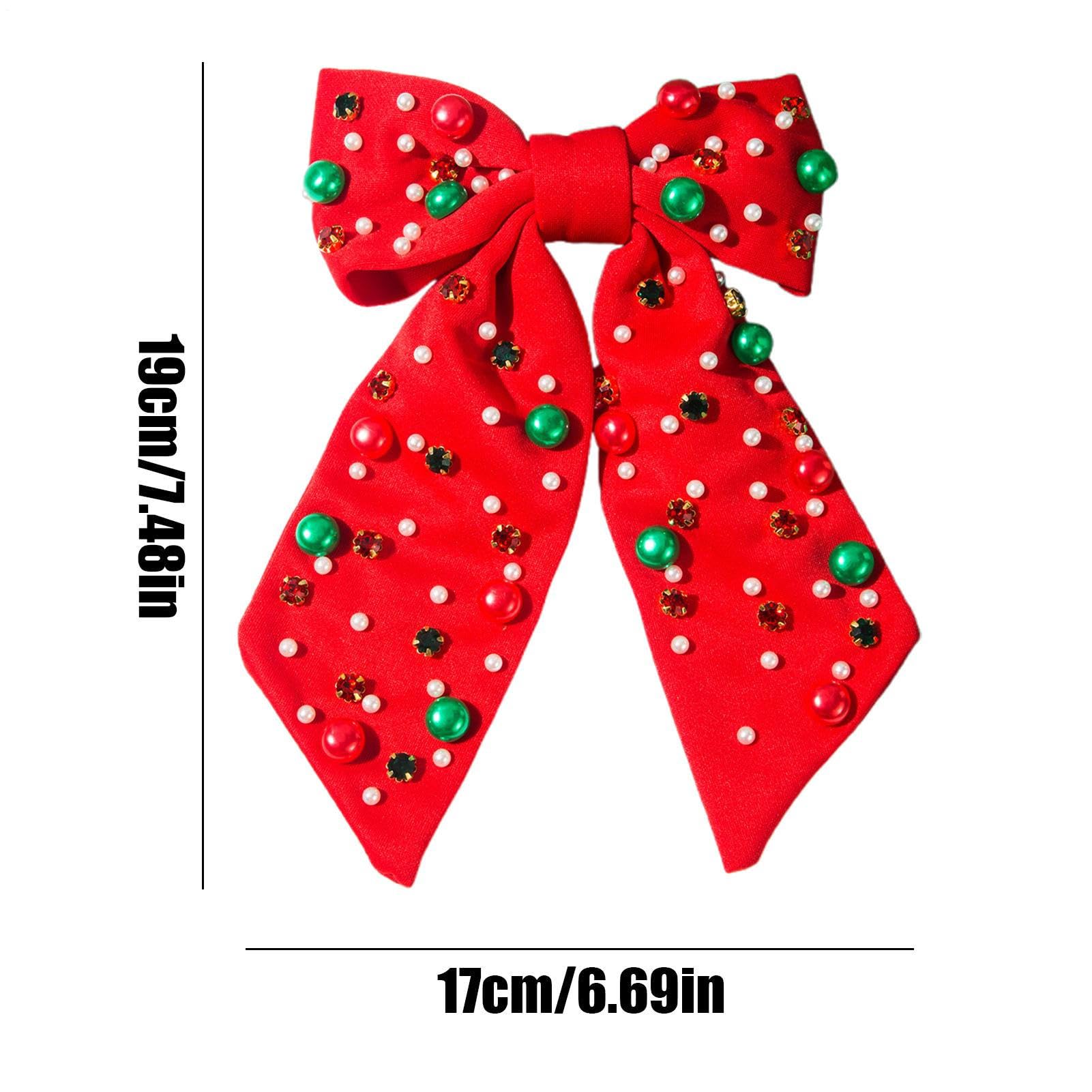 Świąteczne spinki do włosów, elegancka spinka do włosów z perłami z kryształu górskiego, spinka do włosów - na Boże Narodzenie, przyjęcie, święta, uroczystości, uroczyste wydarzenie