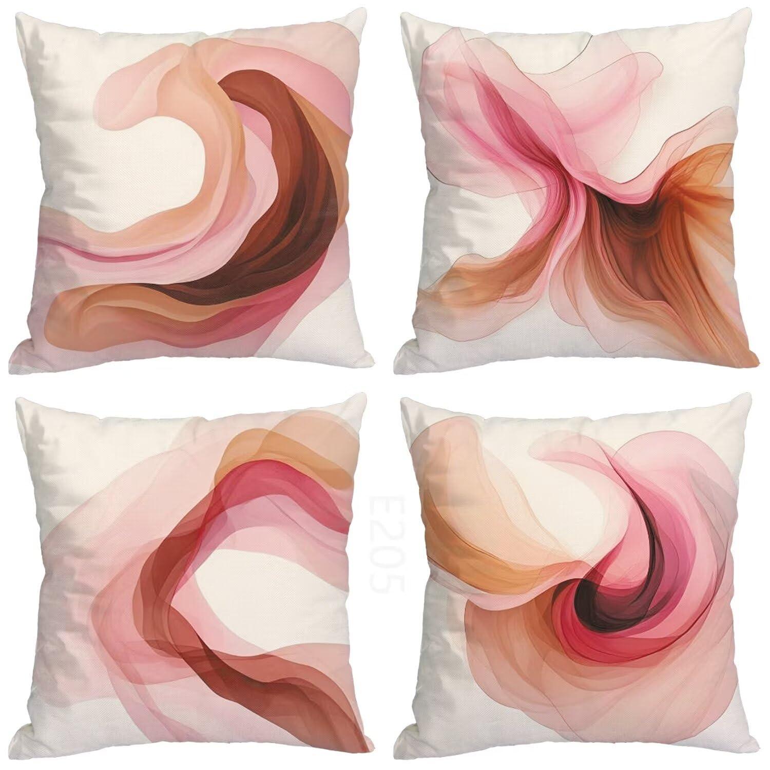 Arancione colorato Federe Cuscini Divano 70x70cm,4 Pack Moderno Estate Esterno Cuscini per Divano,Doppio Lato Quadrato Morbido Cuscini Divano,per Divano Soggiorno Sedia Letto Dekoration Cuscino LY-205