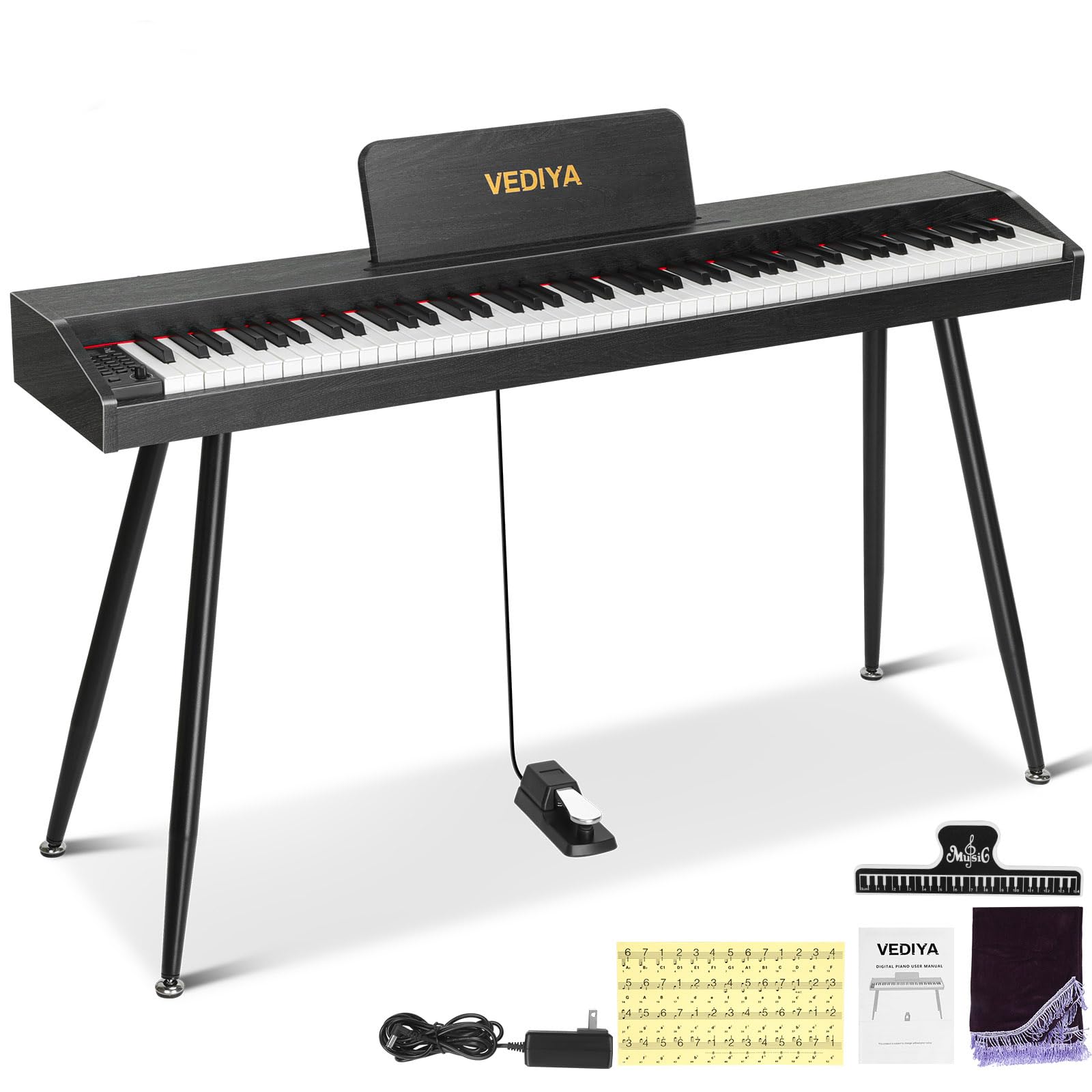Amazon.com: Vediya Digital Piano Keyboard 88 key,Semi-Weighted