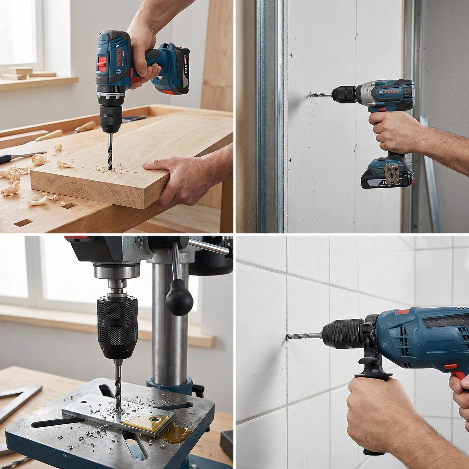 Mandrin Perceuse SDS Avec Adaptateur SDS-plus, 2-13mm 1/2-20UNF, 3 Mandrins À Mors Rapide, Accessoires Électroportatifs Compatibles Dremel, Makita Et Plusieurs Marques