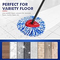 Vista 5 de Repuestos de cabezales de fregona para enjuague, sistema de 2 tanques, repuestos de microfibra para limpieza del piso, fácil de reemplazar, paquete