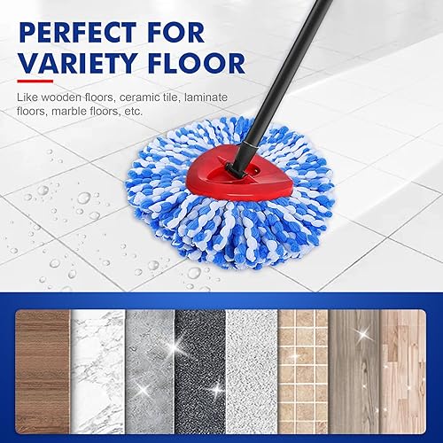 Miniatura 5 de Repuestos de cabezales de fregona para enjuague, sistema de 2 tanques, repuestos de microfibra para limpieza del piso, fácil de reemplazar, paquete