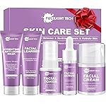 Skin Care Set, 5PCS Hydrate Moisturize Skin Care for Teens Women,Gentle Skincare Gift Set with Facial Mask,Cleanser,Toner,Serum,Face Cream Travel-friendly Face Care Stocking Stuffers Women Teens