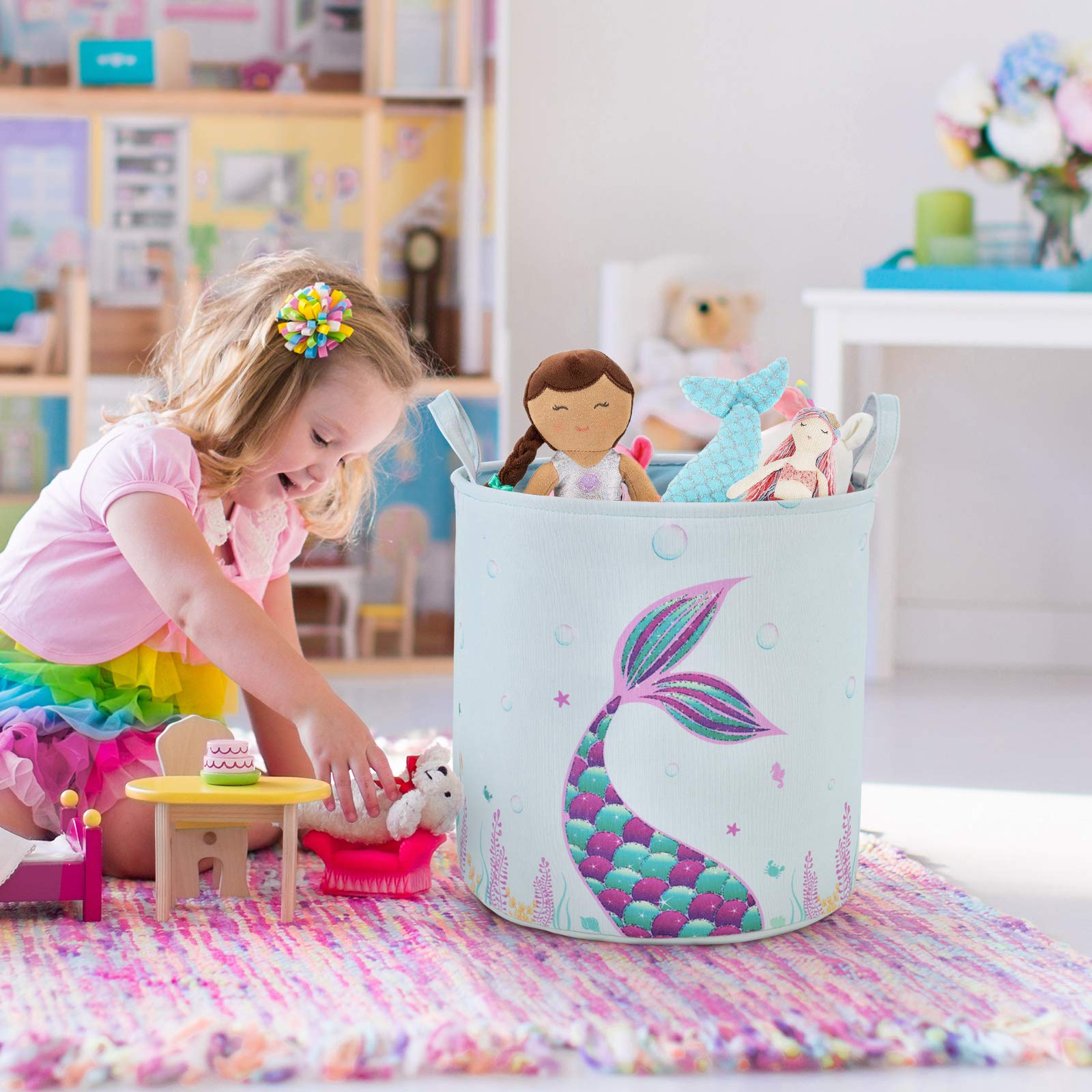 Safari Animal Storage Bin - Waterproof Oxford Fabric Laundry Hamper & Toy Organizer, Elephant Zebra Leopard Print - View #6
