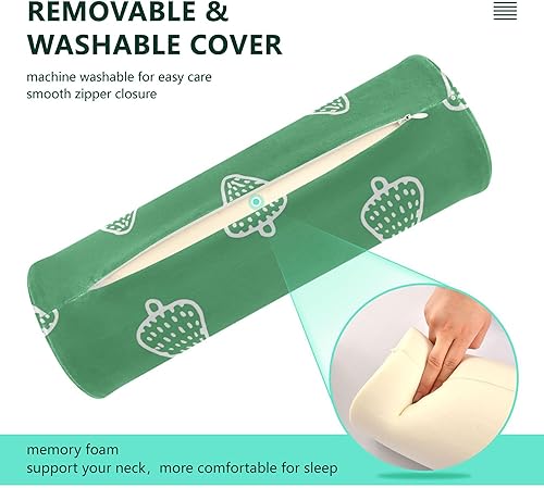 Miniatura 3 de Almohada decorativa de árbol de Navidad verde profundo para sofá, almohada ortopédica para el cuello, almohada redonda para silla para soporte de