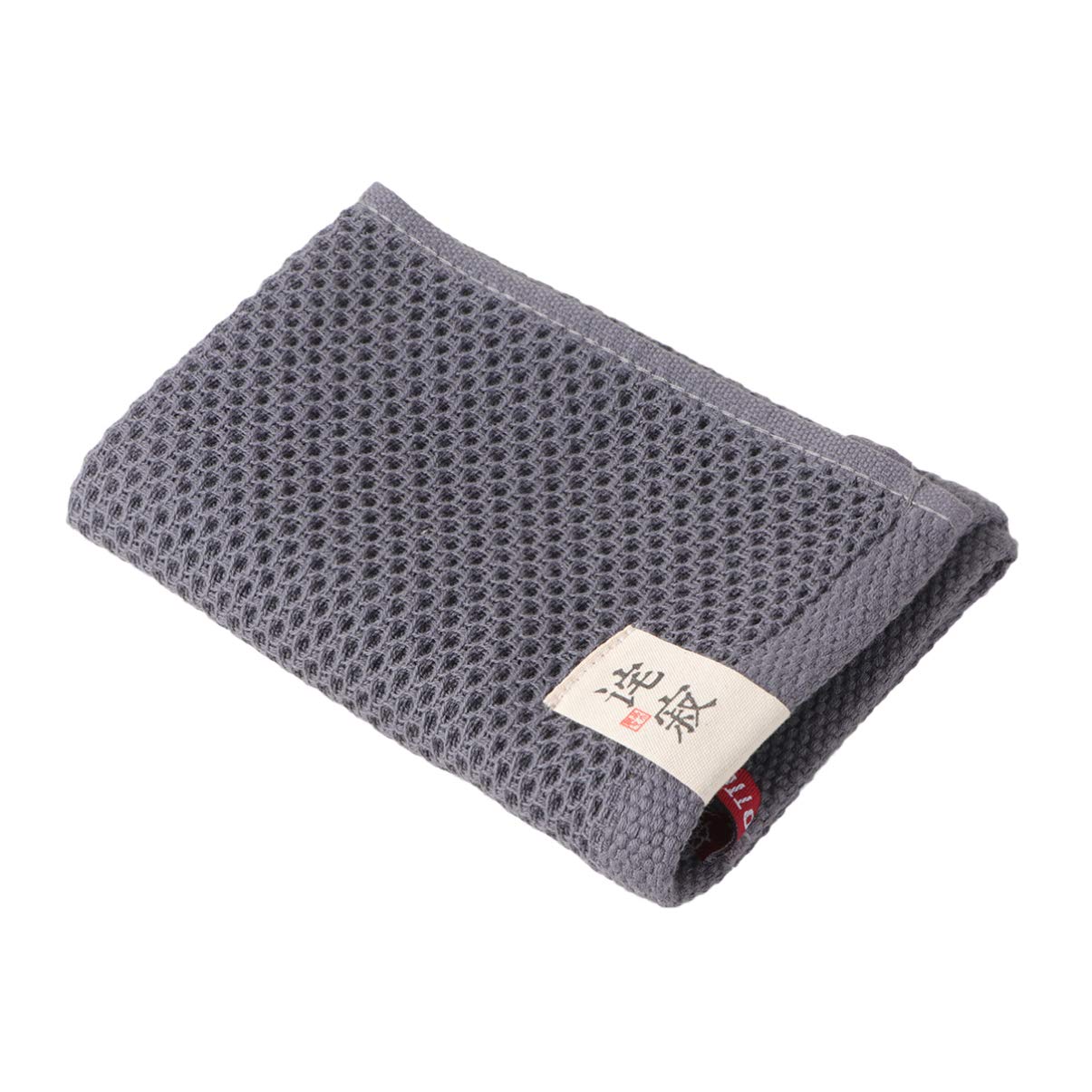 Zerodeko Ultra Absorbent Waffle Weave Towel Cotton Lightweight Multi-Purpose Face and Bath Towel Grey for Gym and Travel