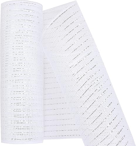 Miniatura 1 de MIKIMIQI Deco Mesh - Cinta decorativa de malla de 10 pulgadas x 30 pies con lámina metálica decorativa de malla para coronas de primavera,