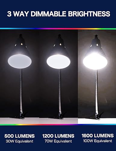Miniatura 2 de Bombillas LED de 3 vías, luz diurna blanca, 5000 K, bombillas de 3 vías equivalentes a 30 70 100 W, bombillas A19 de tres vías, base media E26,