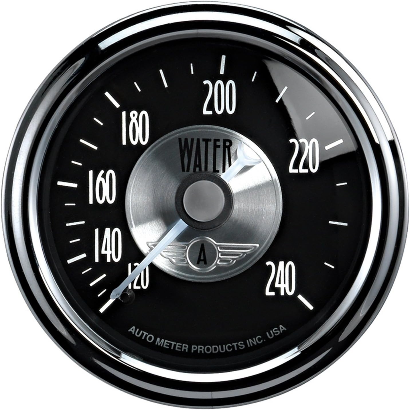 Auto Meter 2033 Prestige Black 2-1/16" 120-240 Degree Mechanical Water Temperature Gauge