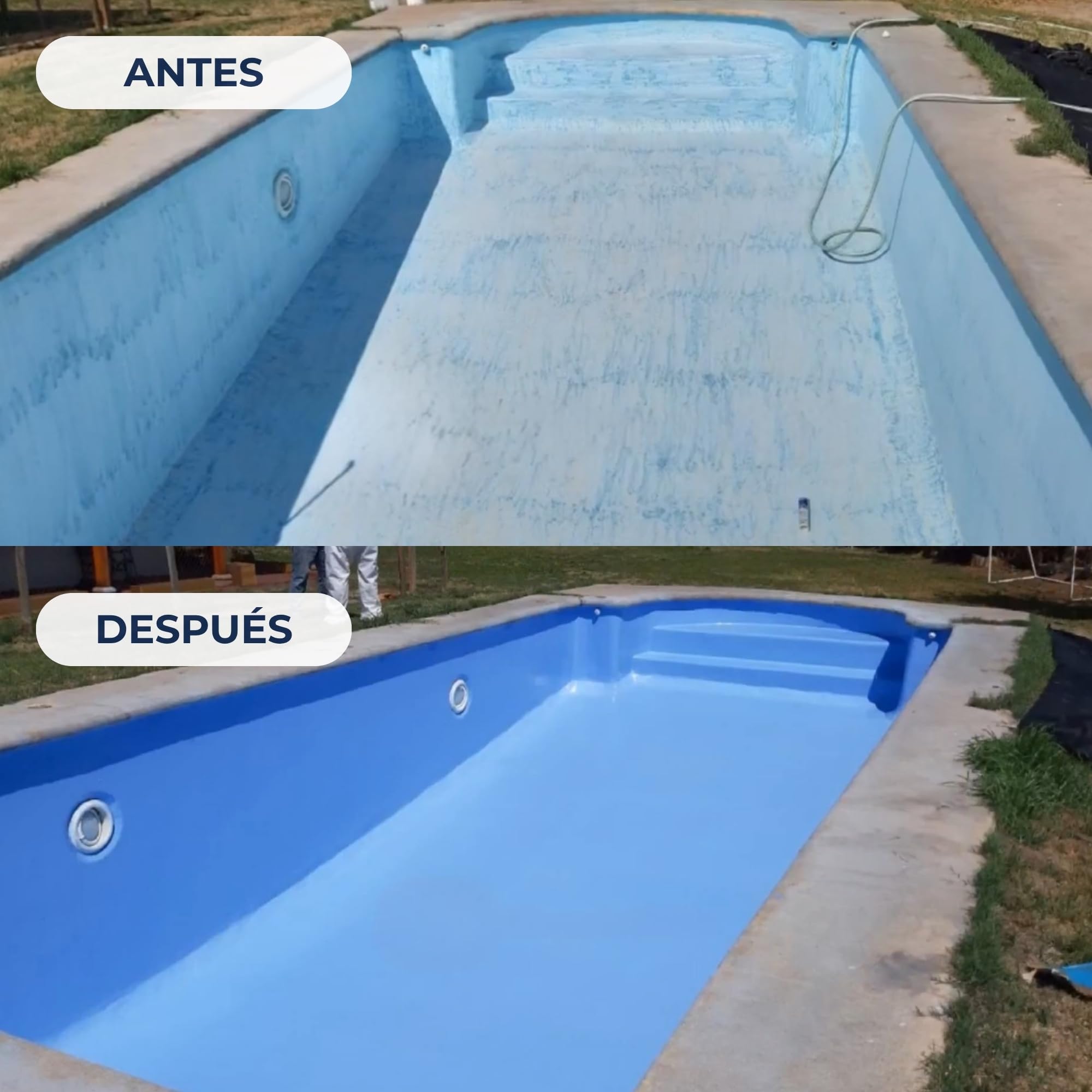 Gel Coat para Piscinas de Fibra de Vidrio y Poliester - Gel Coat (Top Coat) ISO/NPG Parafinado con Catalizador, Resistente al Cloro y Rayos UV (Azul Mediterráneo, 25 kg)