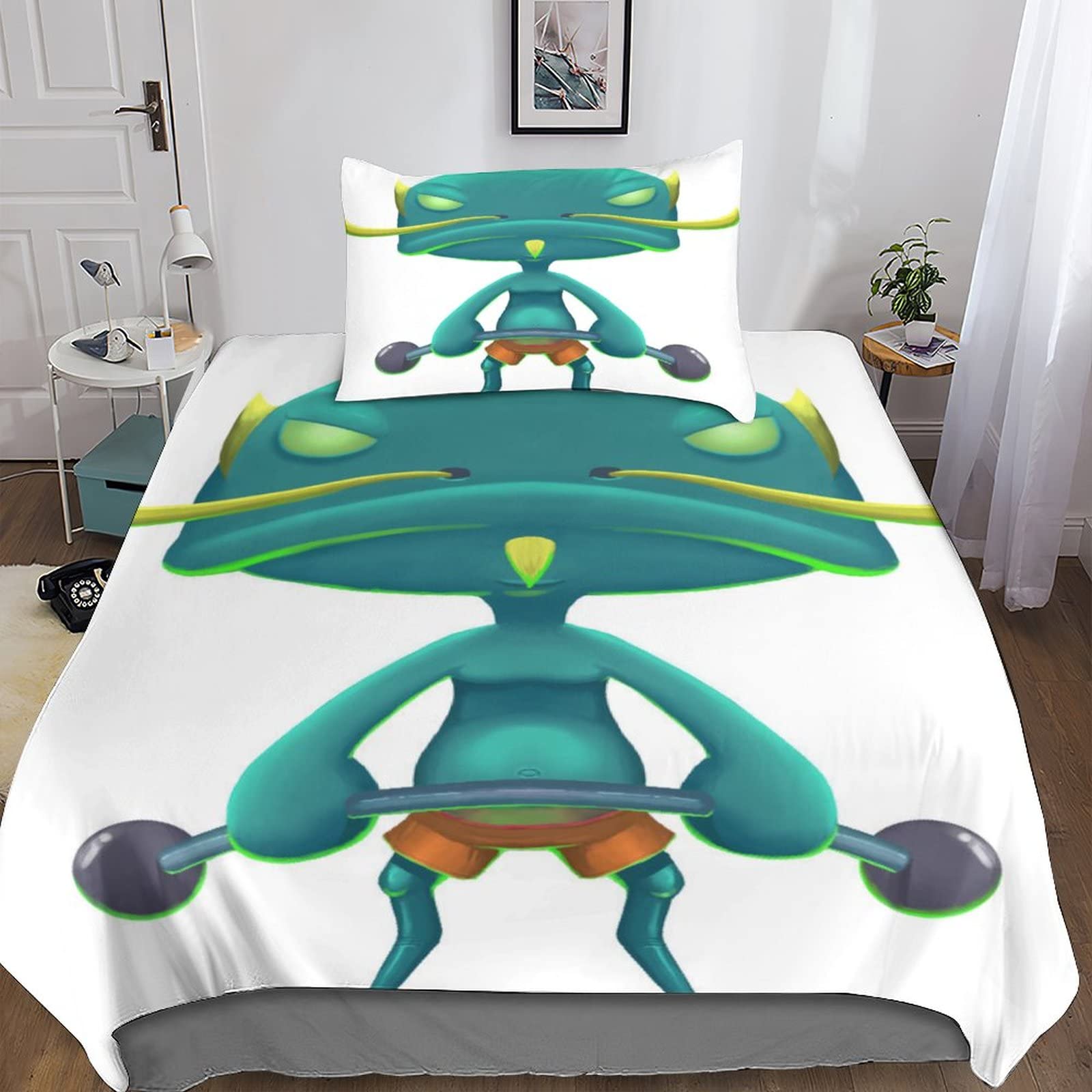 Parure de lit dessin animé microfibre 135x200 pour enfant avec housse de couette 3D