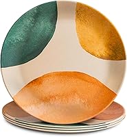 Vista 11 de Nook Theory Paquete de 4 platos de bambú reutilizables, no tóxicos, aptos para lavavajillas, no aptos para microondas (flor silvestre de 10 pulgadas)