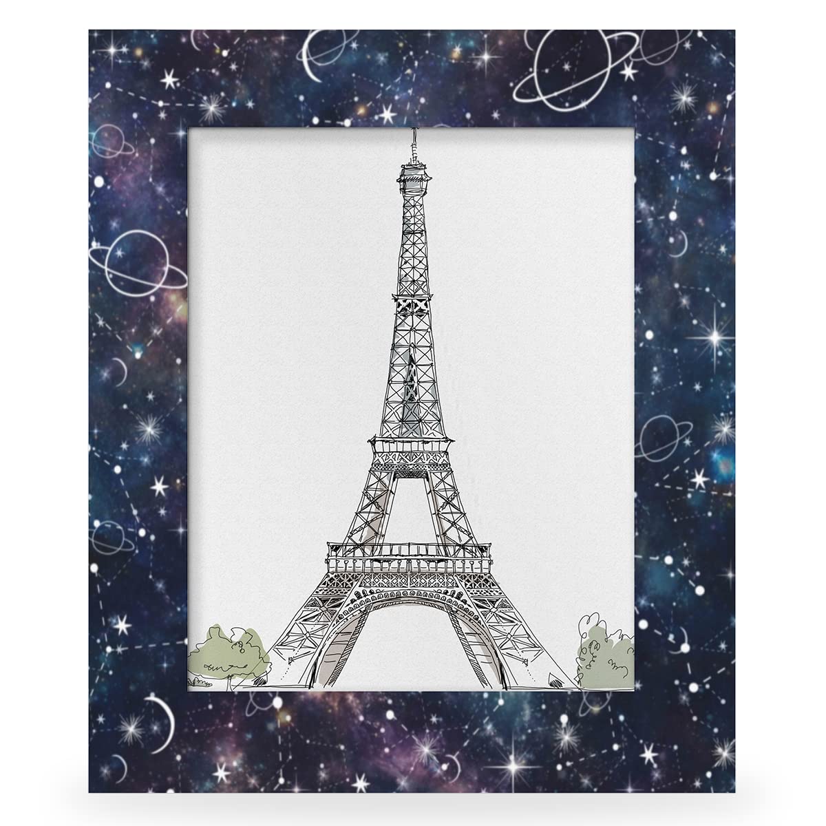 Pardick Galaxy Star 11x14 Picture Frame Wooden Photo Frames for Tabletop and Wall Display, Picture Frame Home Decor(Space Planet)