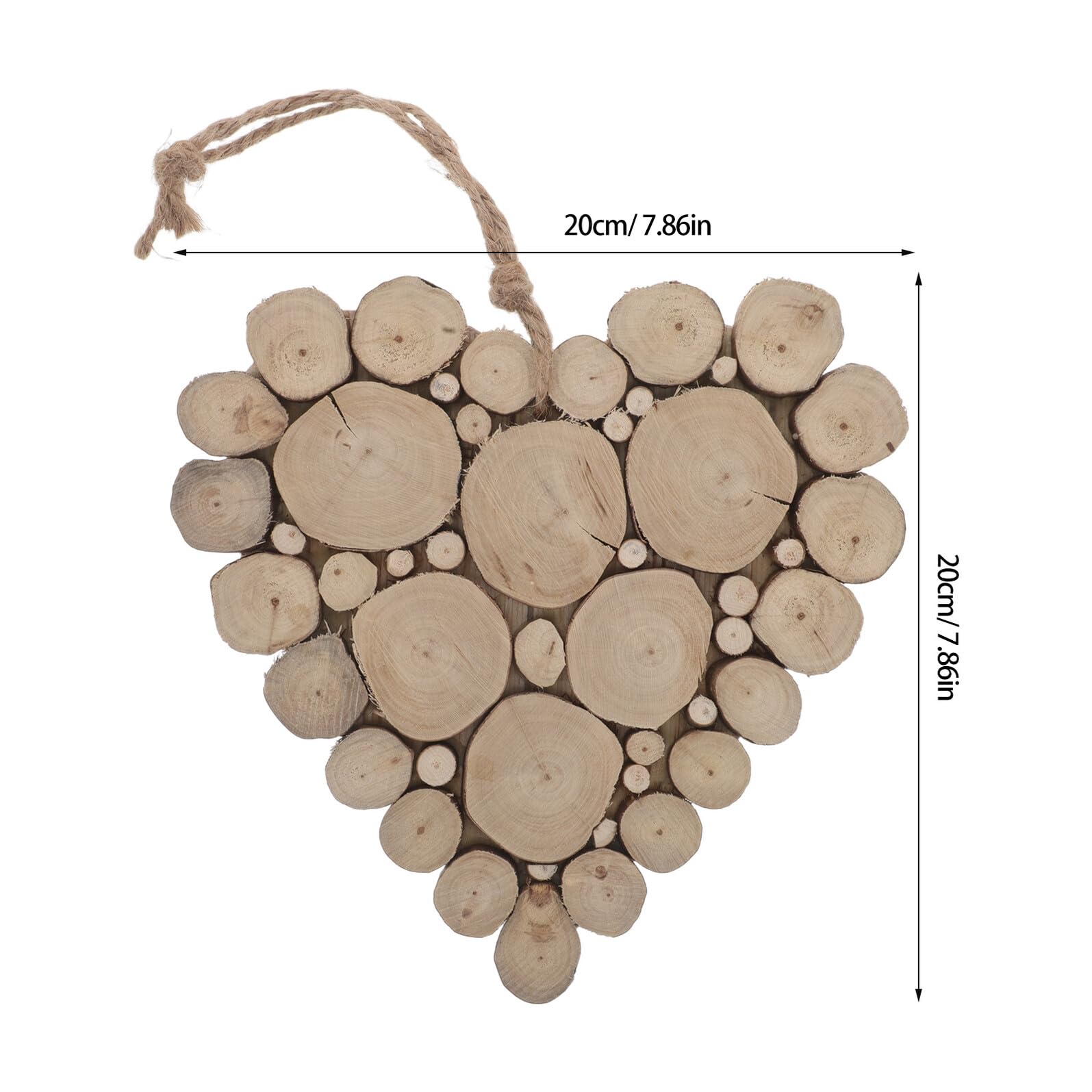 TOYANDONA Adorno Colgante de Madera Maciza en Forma de Corazón 20 CM para Decoración Rústica de San Valentín Obsequio Romántico para Mesa Pared y Fiesta de Compromiso
