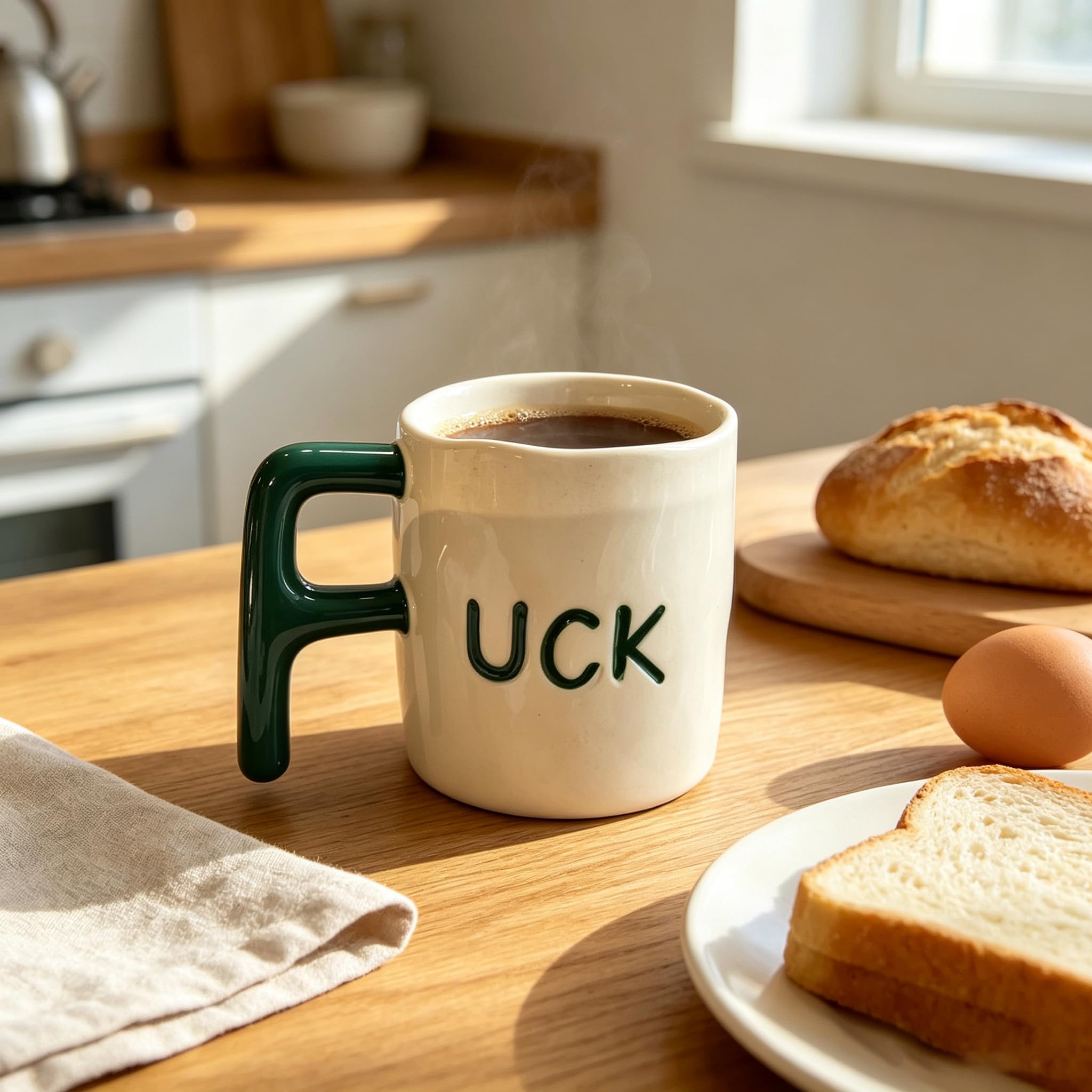 Lustige Kaffeetasse Keramik Tasse mit Spruch "Fuck ", Geschenk für Freunde