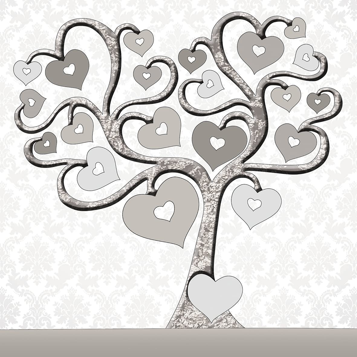Set 24 Sottopentola Quadretto ALBERO DELLA VITA Cuori Ceramica Bomboniere Matrimonio,Battesimo,Comunione,Laurea,Cresima,Anniversari di Matrimonio e regali utili,originali ed economici