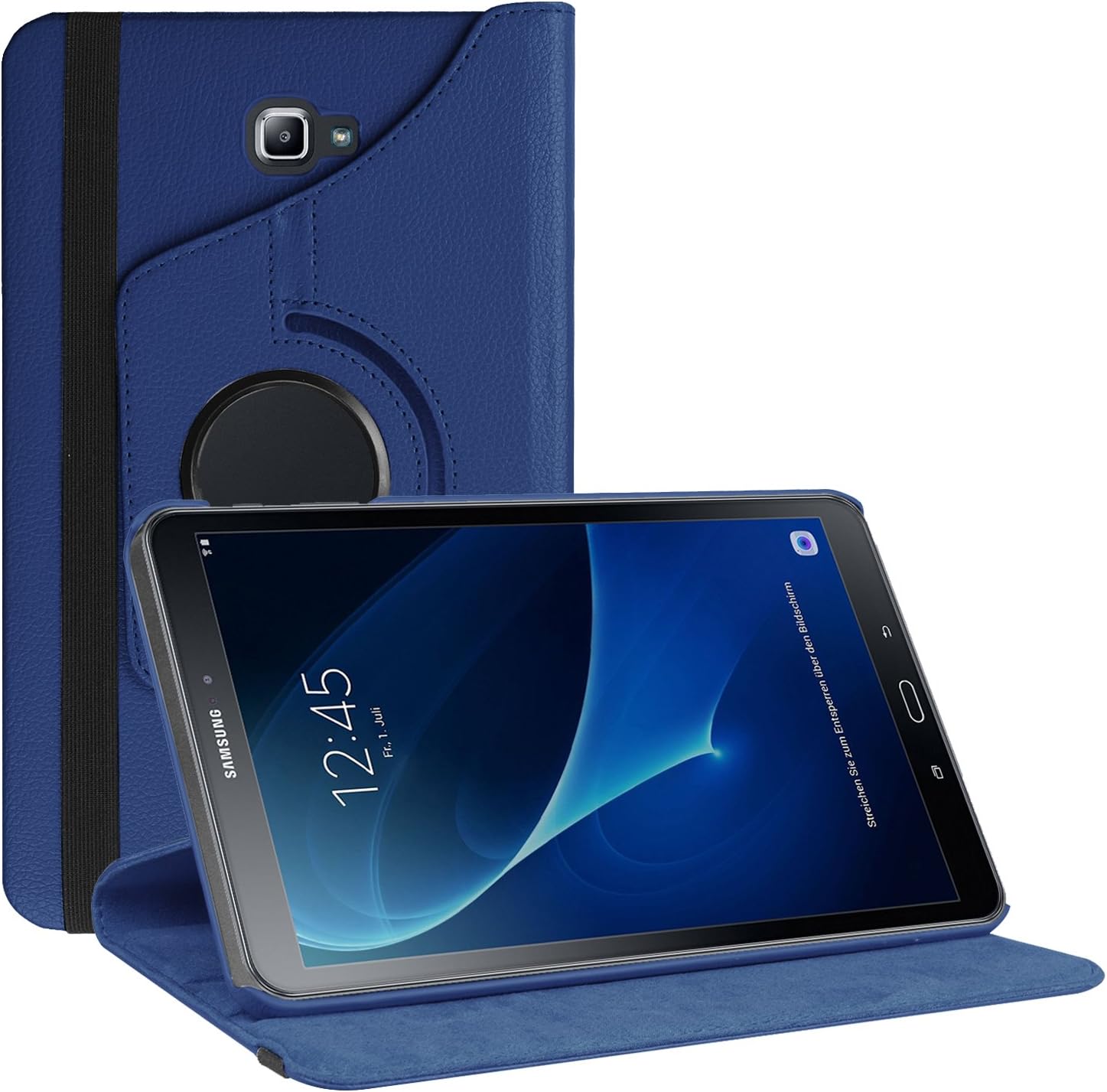 HZSSEC Galaxy Tab A 10.1 Case, Samrt Cover with Auto Sleep/Wake Feature, 360 Degree Rotating Swivel Stand for Samsung Galaxy Tab A 10.1 inch (2016) SM-T580N/ SM-T585N Tablet-PC, Dark blue