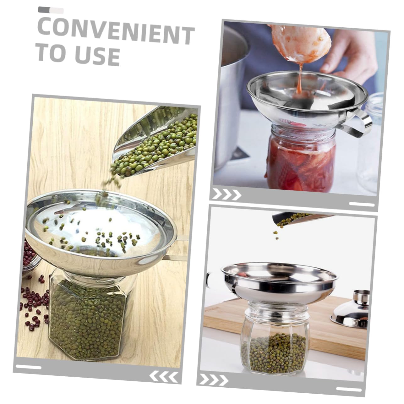 PRETYZOOM 8 Pz imbuto in acciaio inossidabile imbuto per bottiglie di riempimento per conserve per uso cucina imbuti per olio portatili metallico