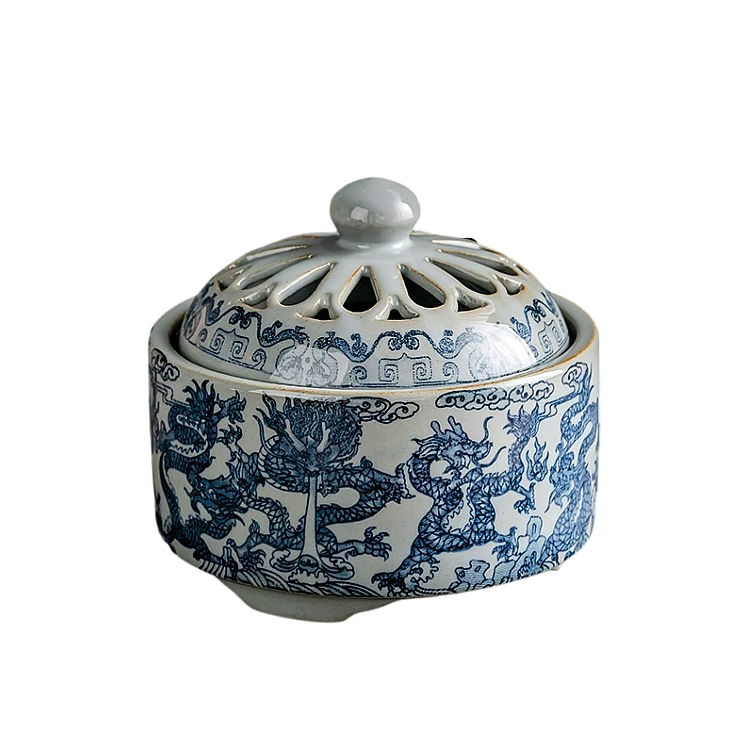 Blue And White Porcelain Garlic Keeper with Breathable Lid