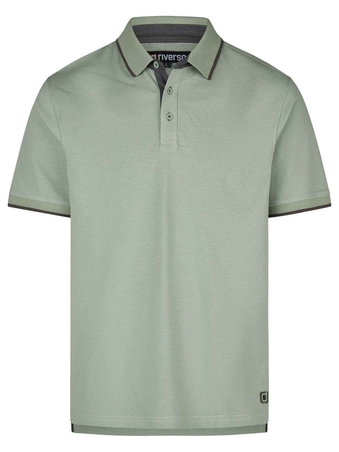 riverso RIVLeano - Polo da uomo, a maniche corte, vestibilità normale, in cotone, tinta unita, bianco, nero, blu, verde, beige, S, M, L, XL, XXL, 3XL, 4XL, 5XL