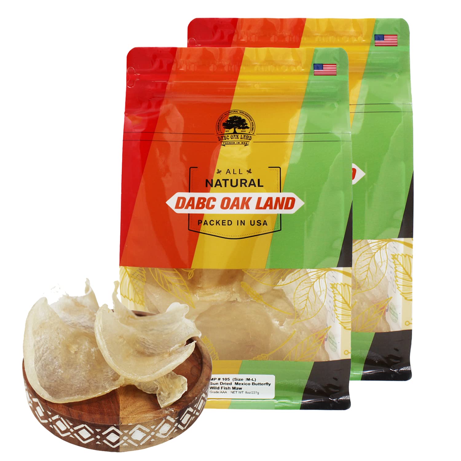 Amazon Com Dabc Oak Land 1lb 453g Bag Large Butterfly Fish Maw Natural Sun Dried From Mexico 野生淡干花胶鱼肚蝴蝶胶大号10pcs Lb Mp 106 Grocery Gourmet