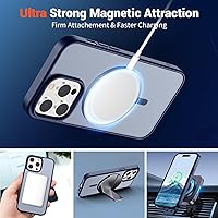 Vista 452 de SUPFINE - Funda magnética para iPhone 13 Pro Max (compatible con MagSafe), (protección contra caídas de grado militar de 10 pies), delgada, Negro