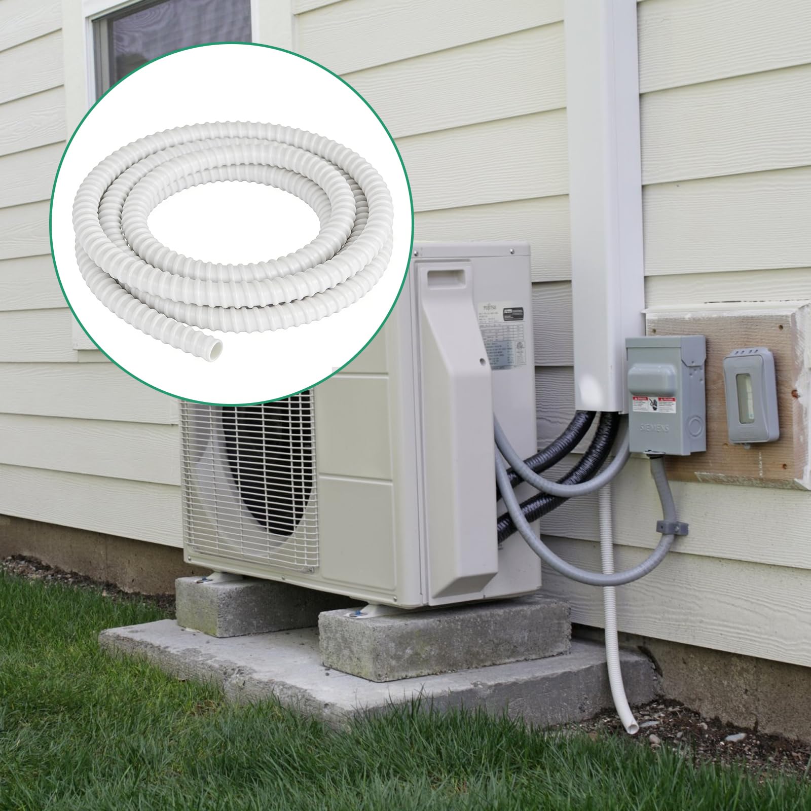 CPROSP Tuyau Condensat Clim Ø16mm (5m) en PVC, Tuyau de Condensat Climatiseur Clim, Résistant aux UV, pour Climatiseurs, Ajustable, Flexible - 2