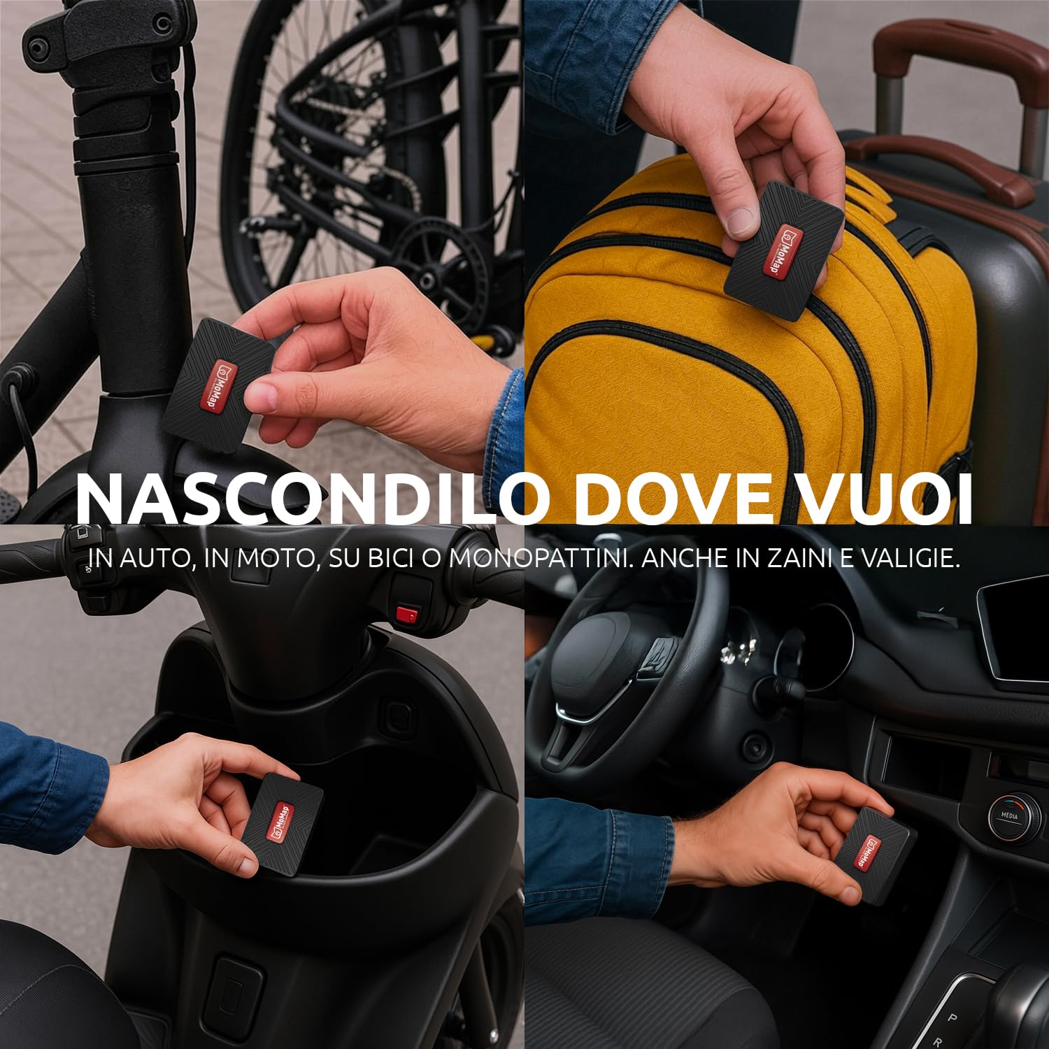 MoMap Mini Plus 4G - Localizador GPS para coche y moto con aplicación iOS/Android | Localización en directo | SIM internacional con suscripción incluida | Alarmas en tiempo real | App y soporte 100%