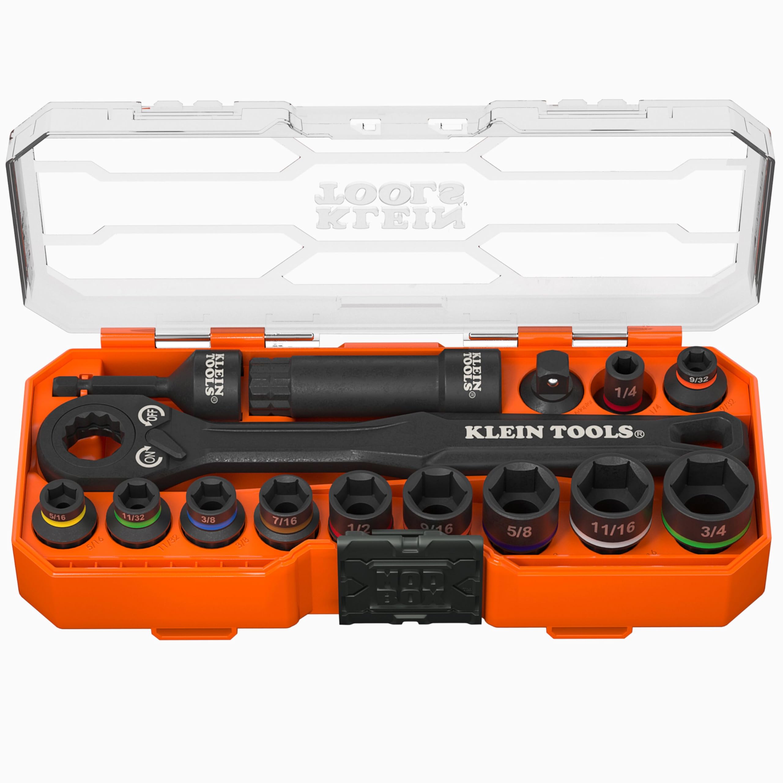 Klein Tools 65400 KNECT 15-Piece Pass Through Socket Set, SAE