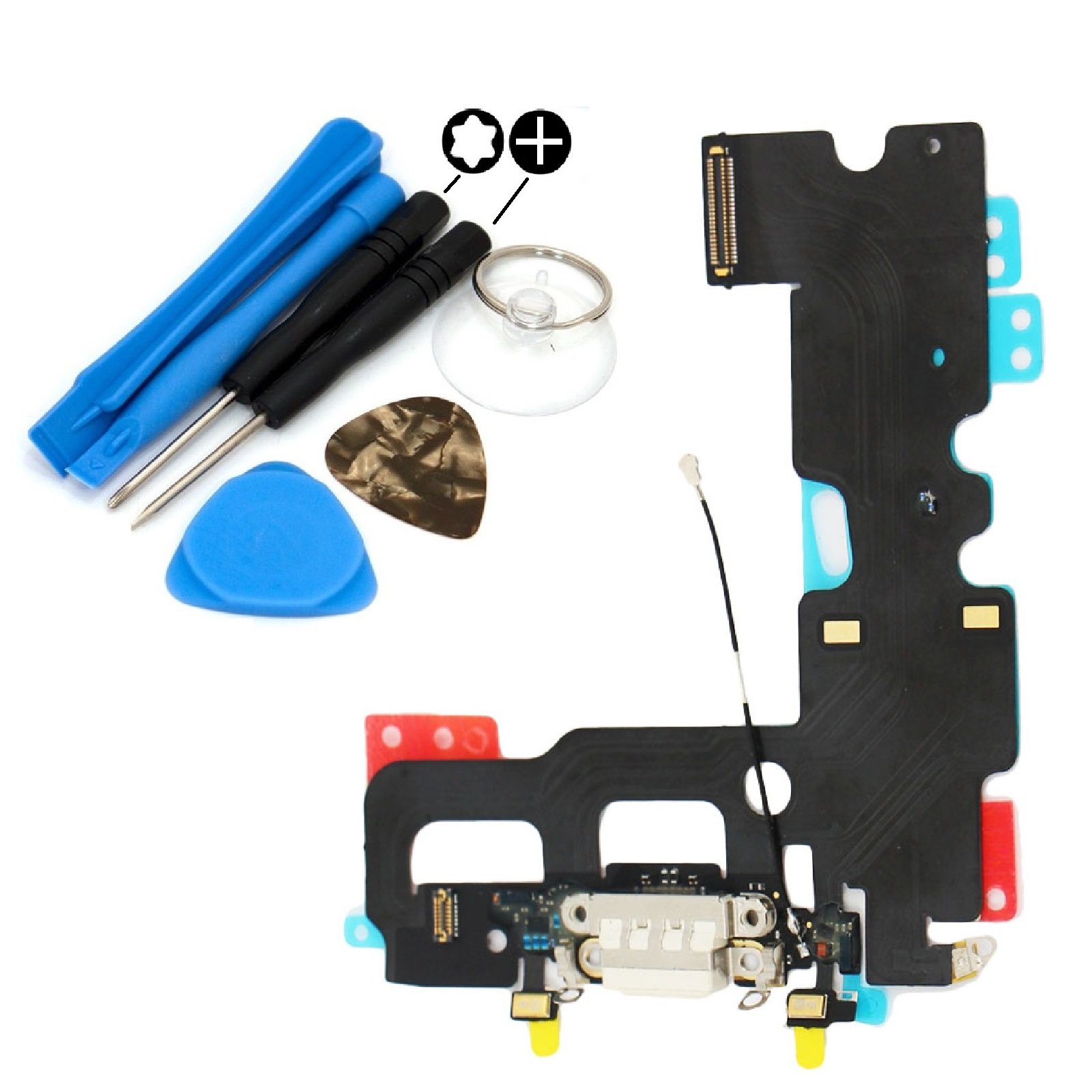 Kit De Réparation Port De Charge + Outils Pour IPhone 7 Plus Blanc - Neuf